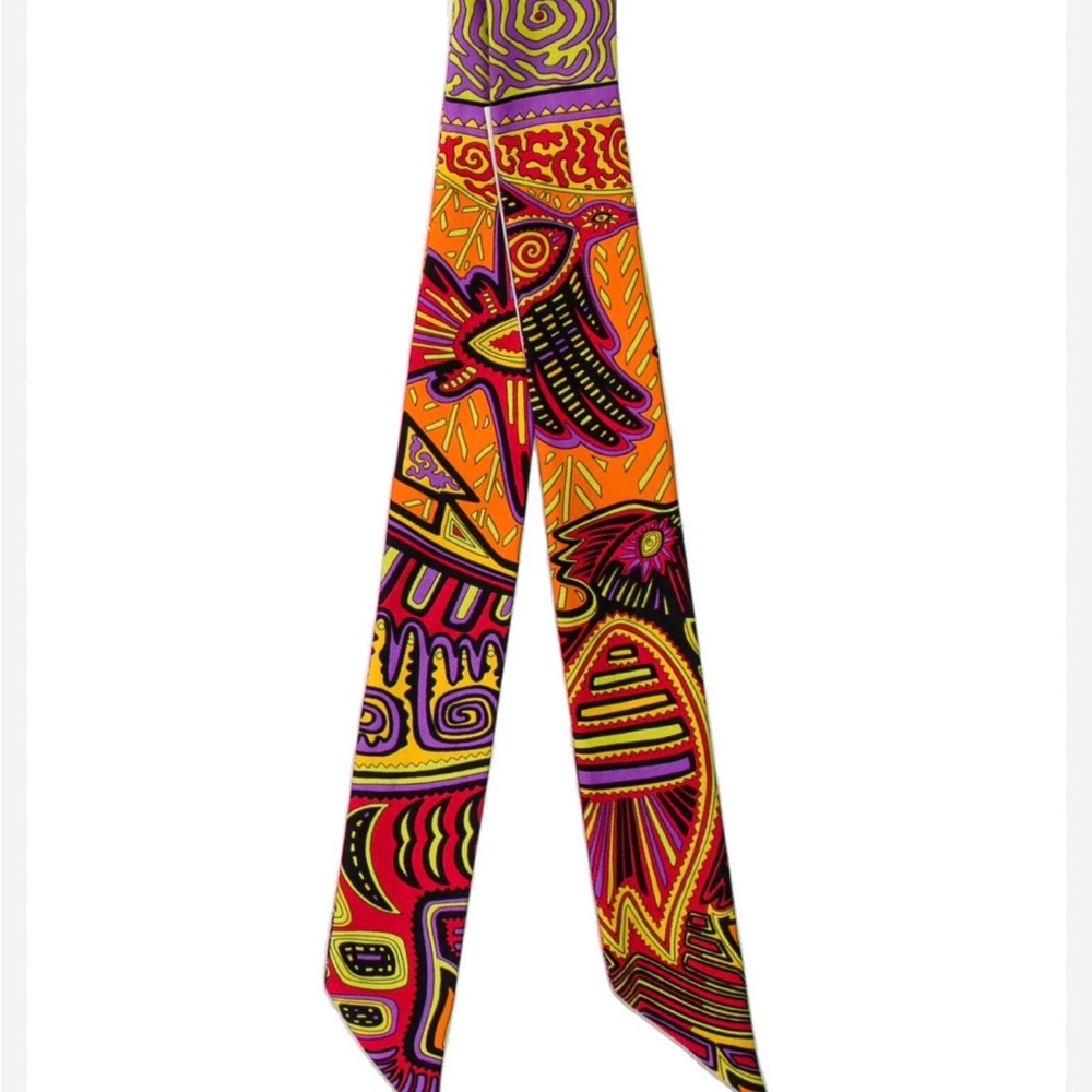 Hermès Légende Kuna Peuple de Panama silk twilly scarf